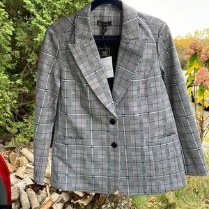 DG2 By Diane Gilman Ponte Knit Blazer Jacket Large Boyfriend NWT